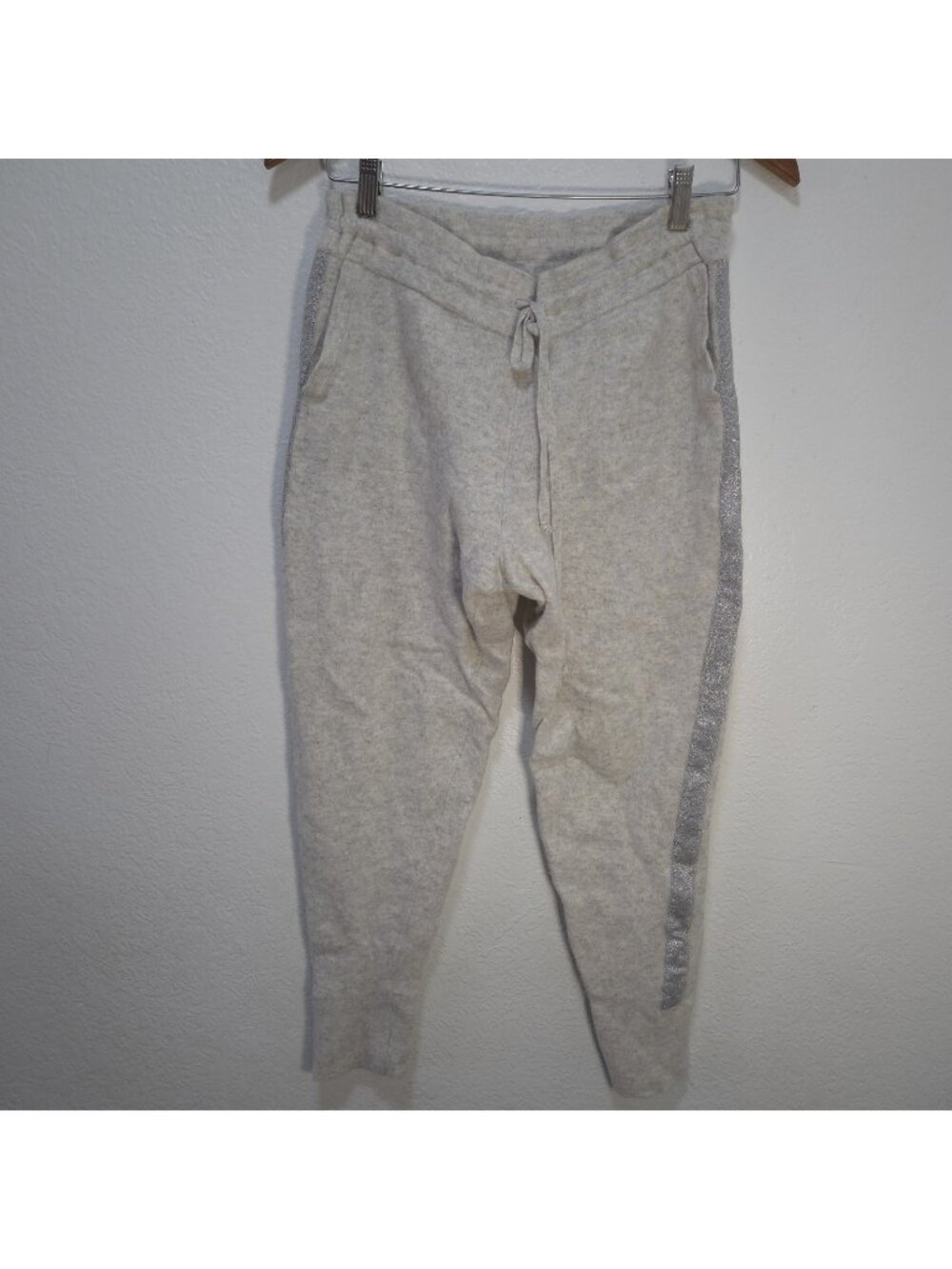 Intermix Joggers Stripes On Sides Light Grey Wool Cashmere Pants Sweatpants XL